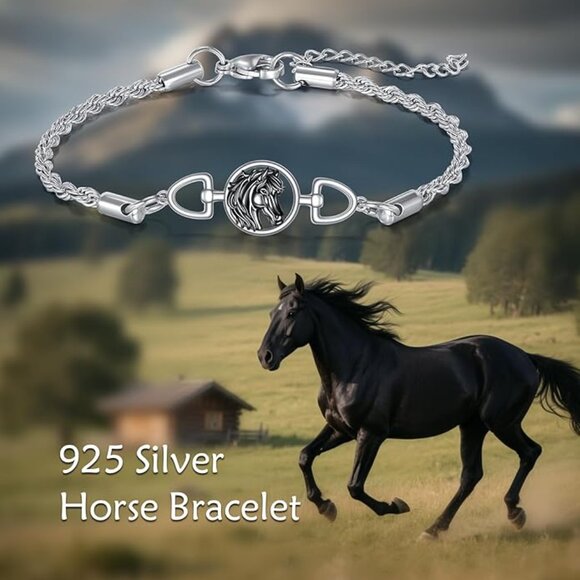 Stainless Steel Horse Snaffle Bit Bracelet Equestrian Jewelry for Women NWT - Picture 1 of 6
